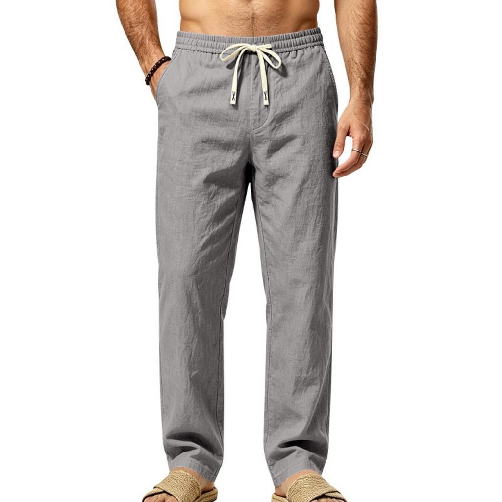 Men's Casual Striped Drawstring Pants, Breathable Lightweight for Summer Everyday Wear