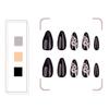 24Pcs Press On Nail Almond Glues On Nail French Fake Nail Designs False Nail Artificial Nail Gifts for Women Girls