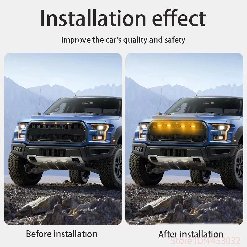FOR MAXUS MIFA9 T60 D90 EUNIQ 6 D60 Car Front LED Grille Light RGB Auto Flash Warning Safety Signal Lamps APP Control 12V