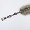 PU Leather Fur Waistband Faux Fur Jeans Waist Belt Unique Punk Studded Belt  Y2K Style