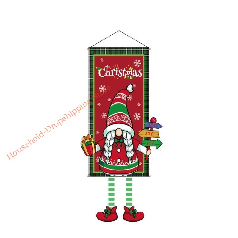 85AD Tecido de Fundo com Estampa de Desenho Animado de Natal Pôster para Pendurar Decoração Criativa para Festa em Casa
