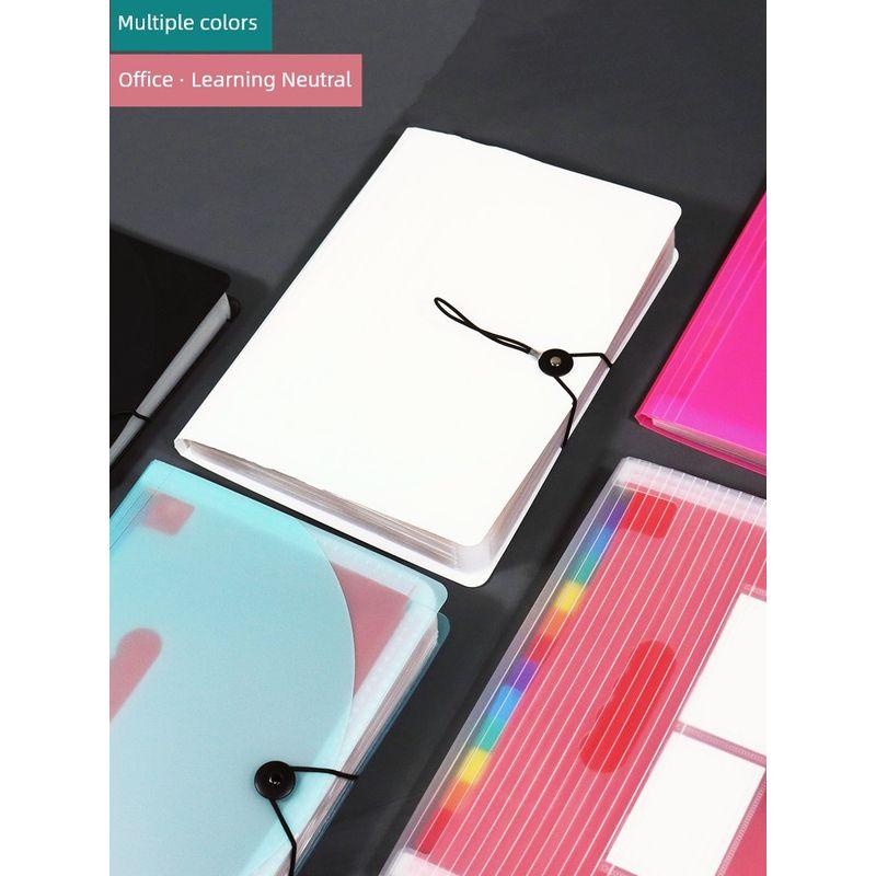 A4 Folder Transparent Material Book File Bag File Bag Desktop Storage Box Retractable File Holder Student Test Paper Volumes