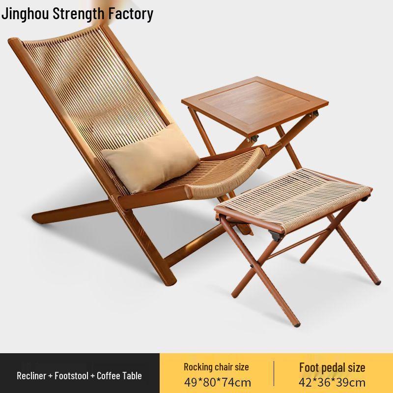 Compact Folding Rattan Balcony Set: 3-Piece Woven Table & Chairs for Indoor/Outdoor Use In Living Room or Bedroom