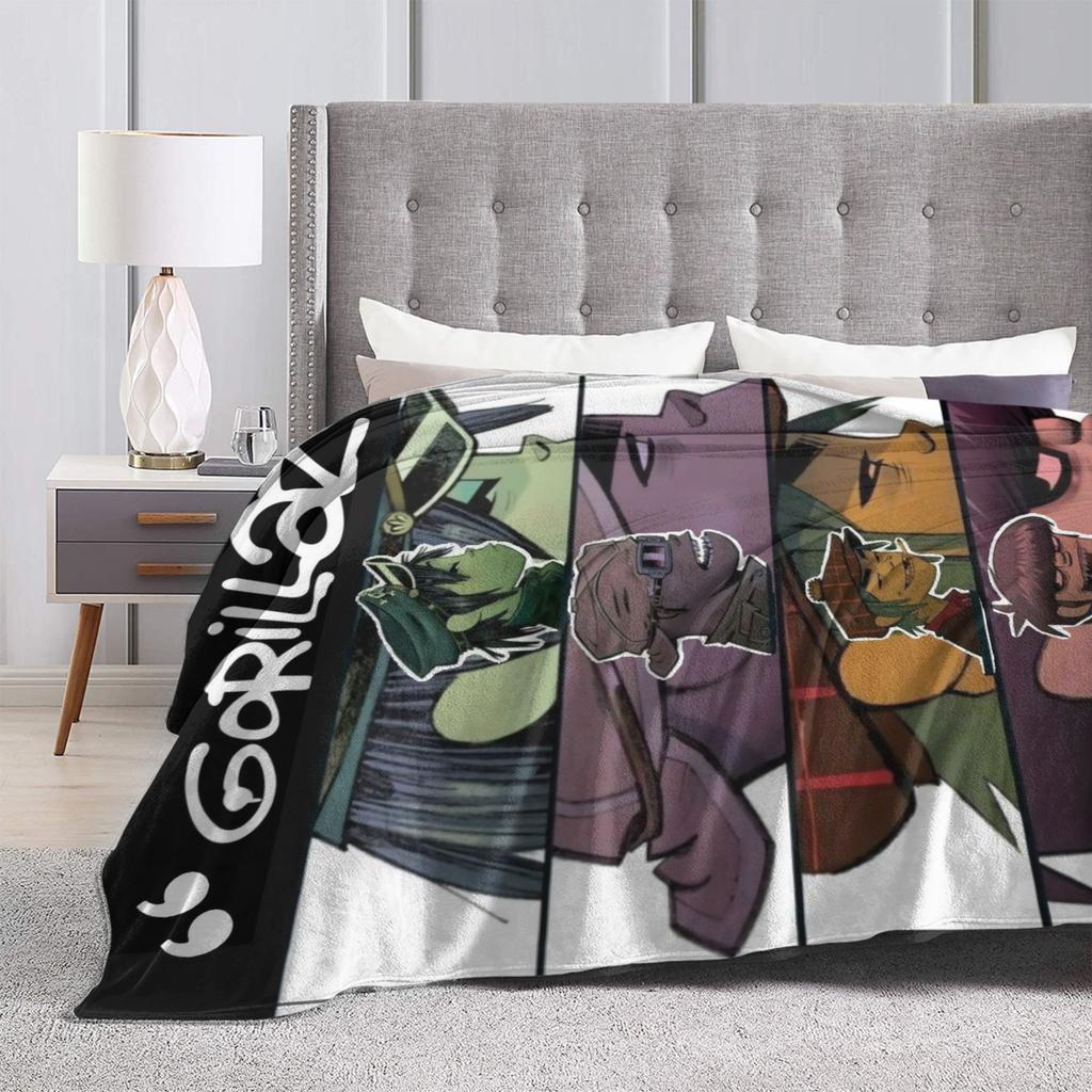 G-Gorillaz Music Band Blankets  Super Warm Fluffy Plush Bedding Throws For Kids Adult Couch Chair Sofa Bed Bedspread Bed Cover