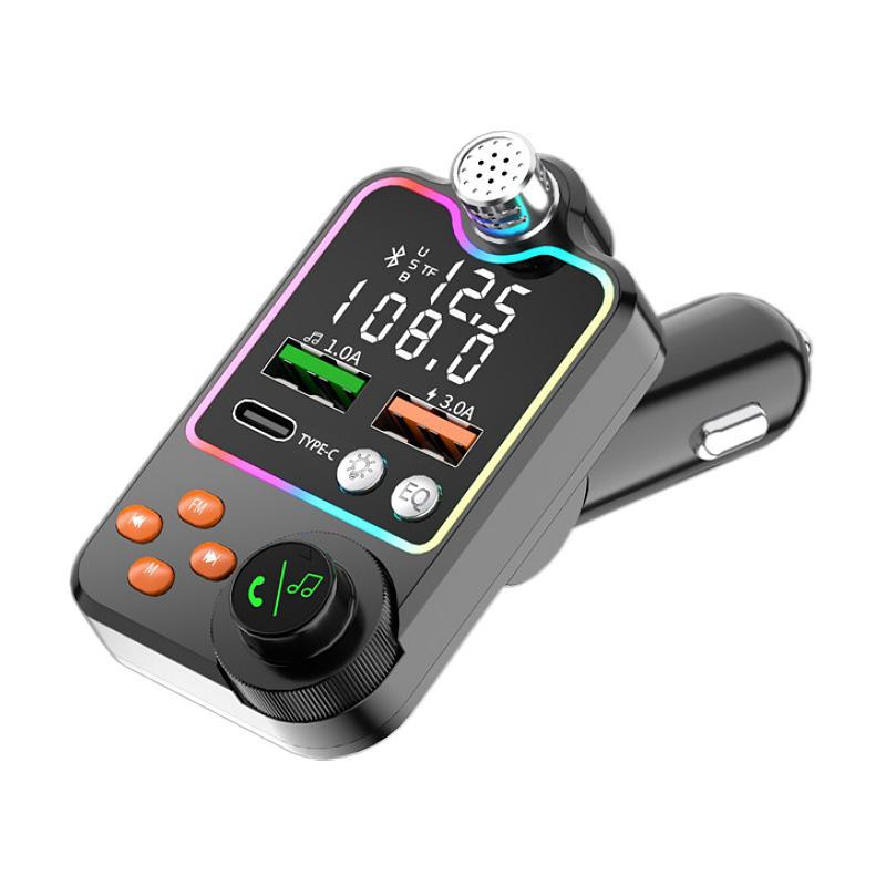 Q15 Bluetooth Car FM Transmitter: Hands-Free MP3 Player with Dual USB Ports & PD 3.1A Charger.