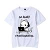 Go Away I’m Introverting Graphic T Shirts Funny Cat Gamer Gaming Tshirt Tops Fashion Harajuku T-shirts Women Men Brand T-shirt