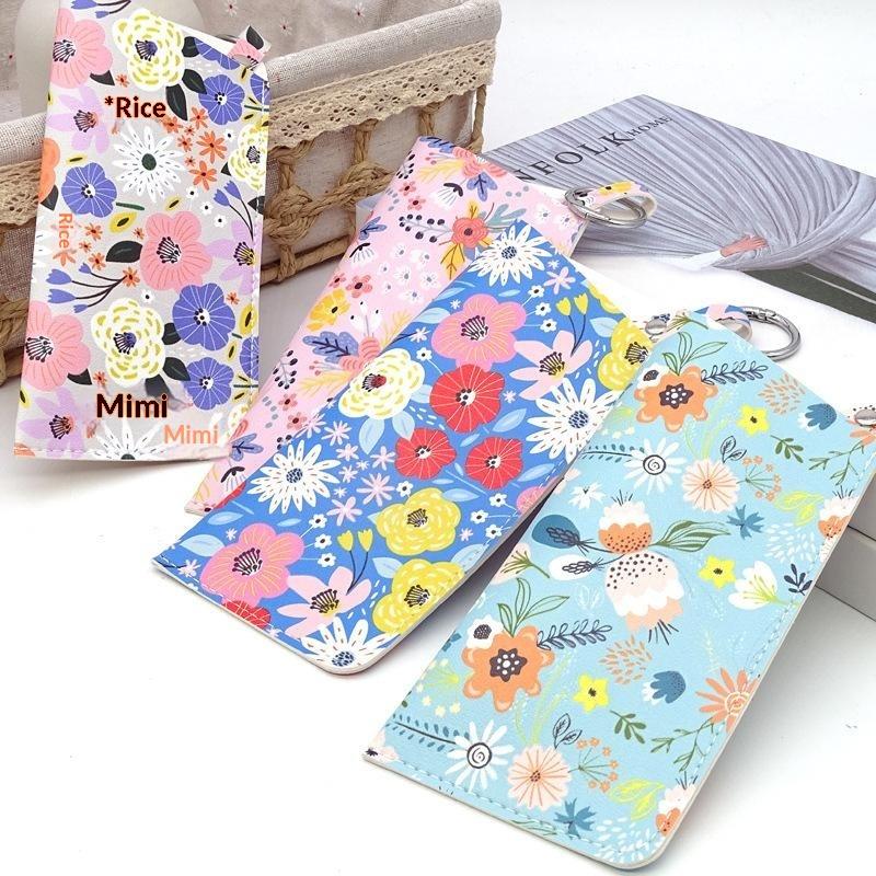 Pu Leather Sunglasses Storage Bag Printed Durable Hanging Sunglasses Portable With Keyring Sunglasses Pouch