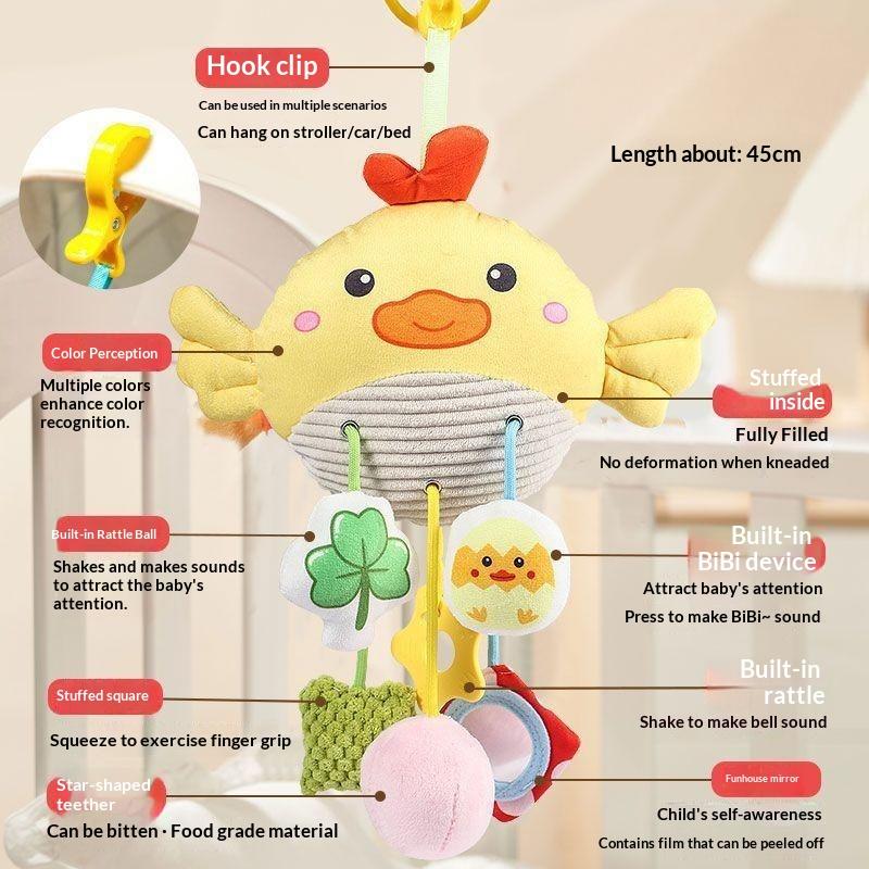 Baby Plush Animal Hanging Rattle Toy Baby Rattles Mobiles Cute Hanging Bell Educational Baby Toys For Stroller Crib Decoration