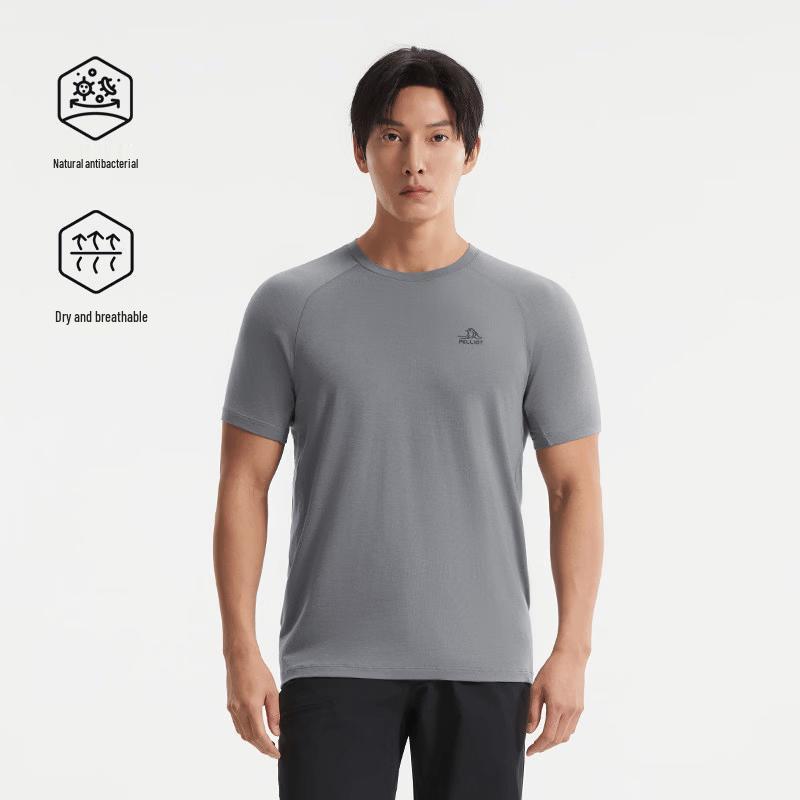 

Pelliot Men s Wool Antibacterial Quick-Dry Outdoor Short-Sleeve T-Shirt XL
