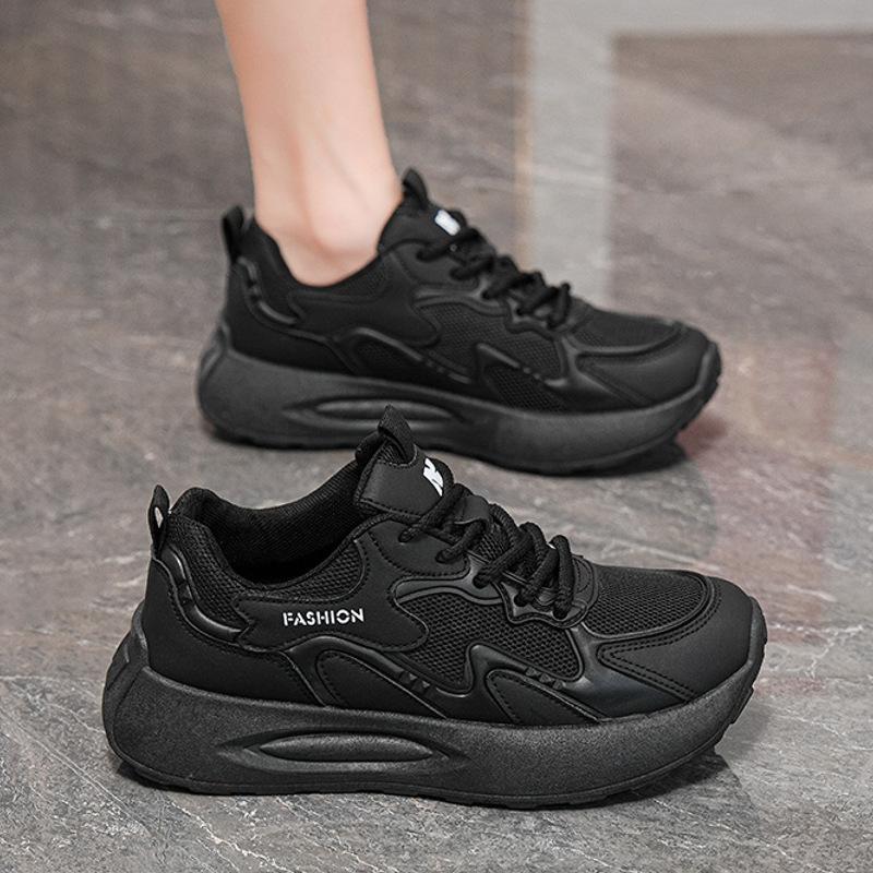 Summer Women's Shoes New Breathable Mesh Sports Shoes Children's Korean Version Versatile Thick-soled Casual Soft-soled Running Dad Shoes