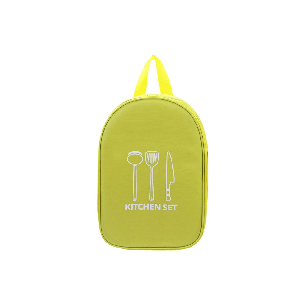 Portable Outdoor Cookware Storage Bag Camping Kitchen Utensils Organizer Picnic Tool Carrying Case with Handle for Travel and Outdoor Activities