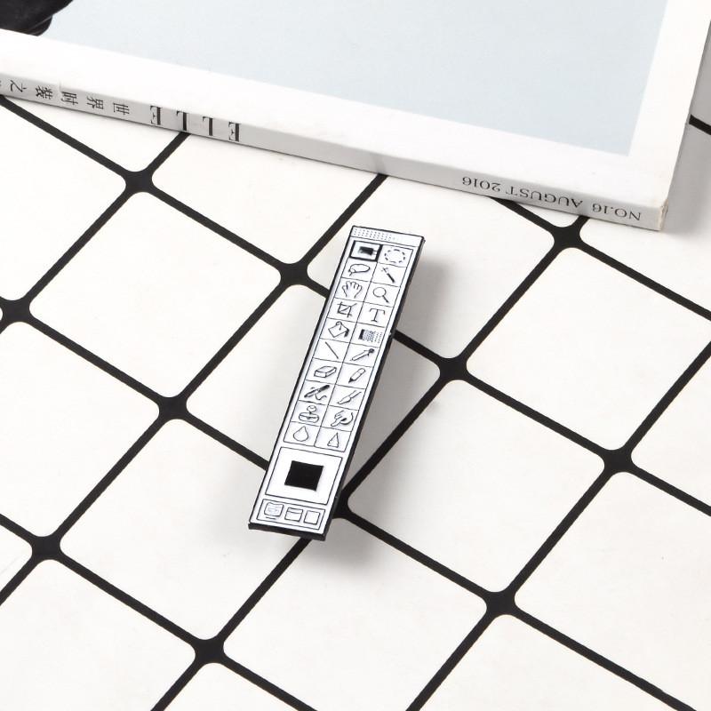 Creative Cartoon Ps Toolbar Design Brooch Geometric Icon Pin Unisex Accessory