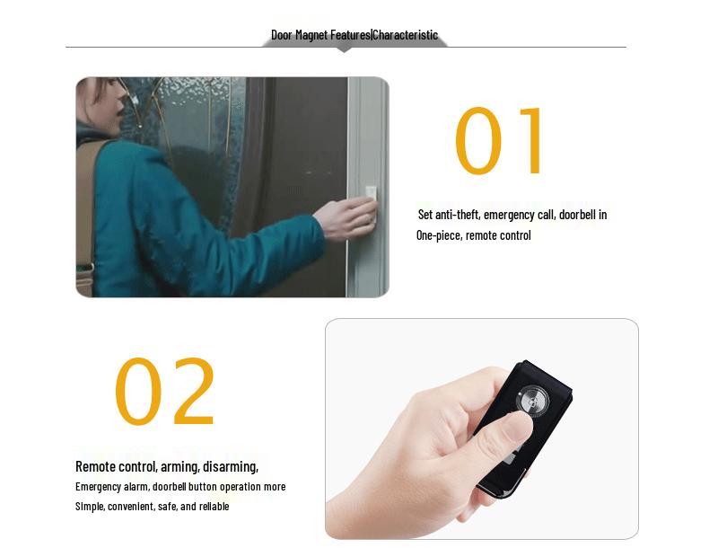 Wireless Electronic Door Magnet Alarm: Remote Control, Anti-Theft, Epidemic Prevention, Room Door Switch Reminder