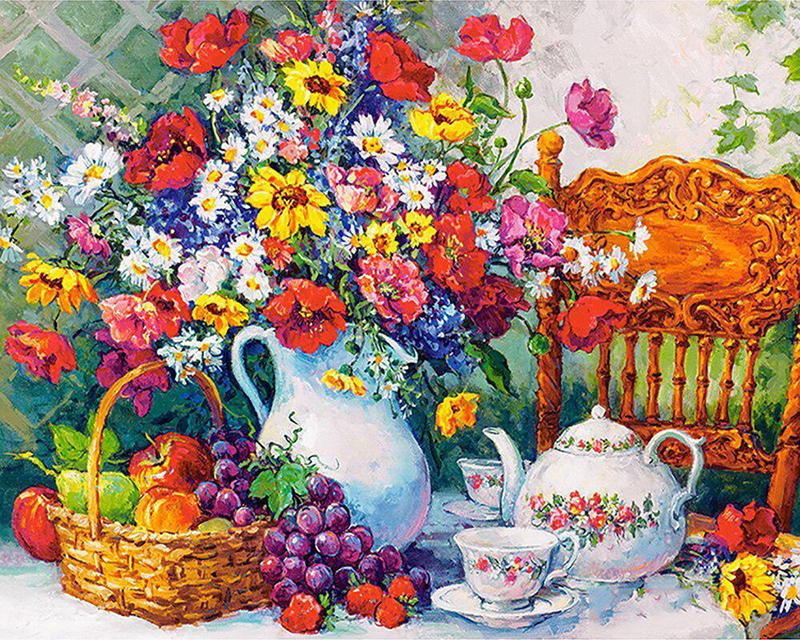 מקדחה מלאה ציור יהלומי מרובע חלום מנגרובים נוף תמונה של יהלומי ריינסטון רקמת זאב סוס בעל חיים תפר צלב דקור לבית