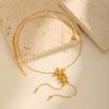 Xiaomi Vnox Double Flower Plant Pendant Women Necklace Golden Stainless Steel Chain Neck Exquisite Jewelry Gifts for Girlfriend Mother
