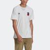 adidas Letter and Number Print Sports Short-Sleeve Soccer Jersey for Men, White