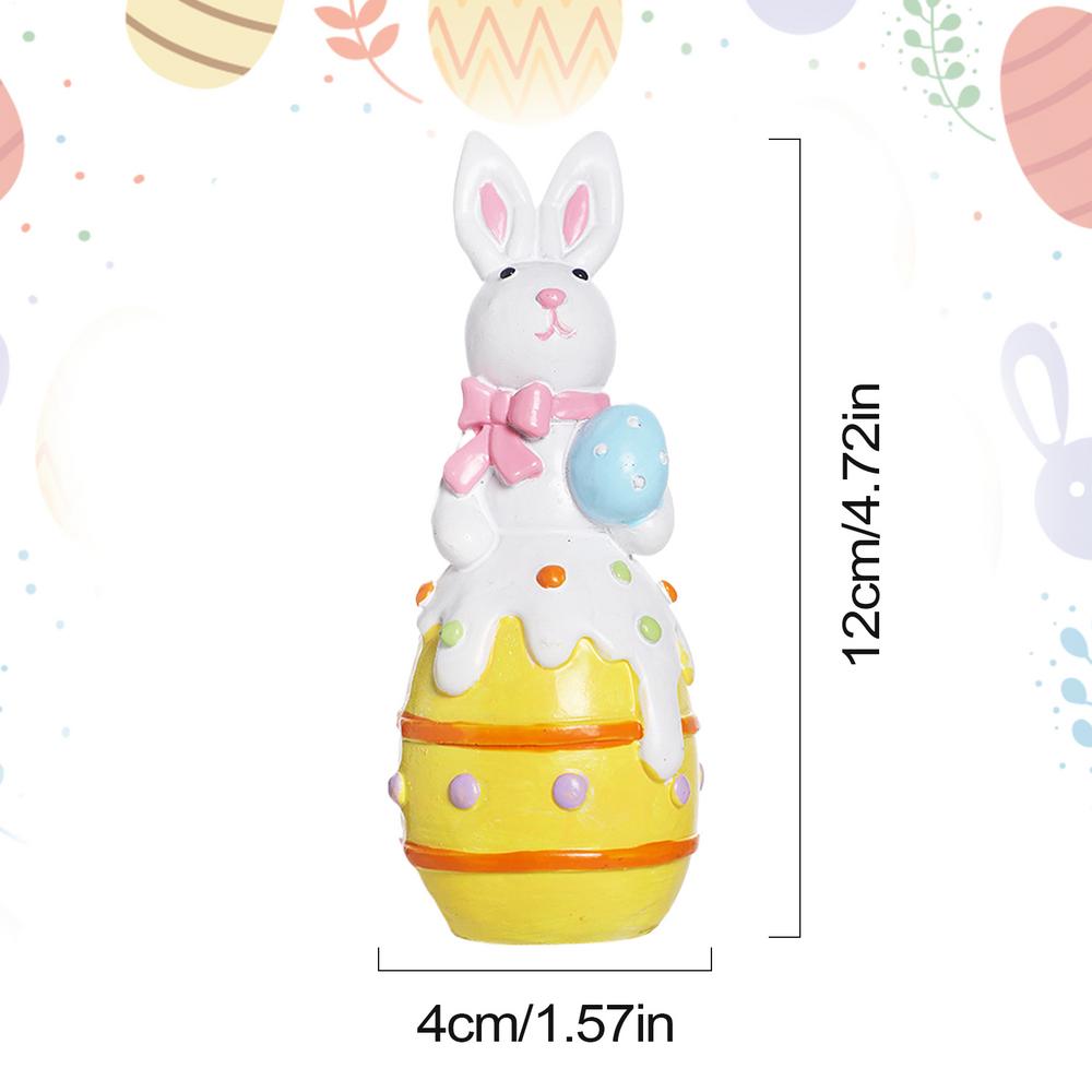 

Happy Easter Decoration Colorful Easter Bunny With Egg Statue Resin Funny Table Rabbit Ornaments For Desktop, Shelf, Fireplace жёлтый