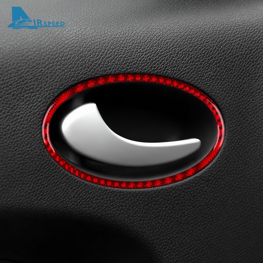 Real Soft Carbon Fiber Trim Sticker For Mercedes Benz SLK R171 2004 2005 2006 2007 2008 2009 2010 Car Door Interior Handle Frame
