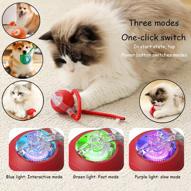 Interactive Cat Toy Ball  for Indoor Cat,Agile Moving Cat Ball,Automatic Kitten Toy for Bored Indoor Adult Cats,Motion Activated