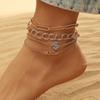 European & American Diamond Butterfly Multi-layer Anklet - Creative Retro Beach Jewelry