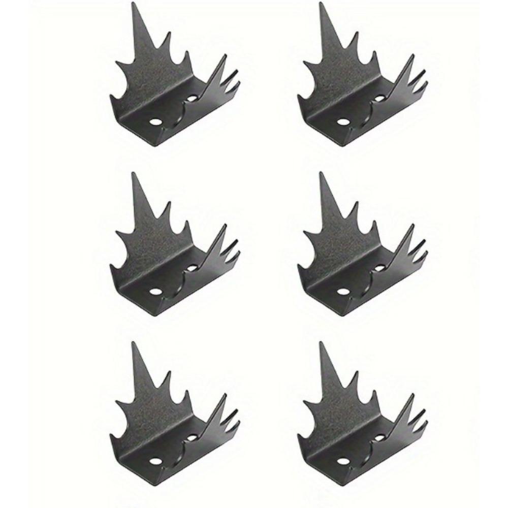 6PCS Black Metal Fence Spike Anti Climb Security Wall Spike Intruder Deterrent Pointed Nail Safety Protection