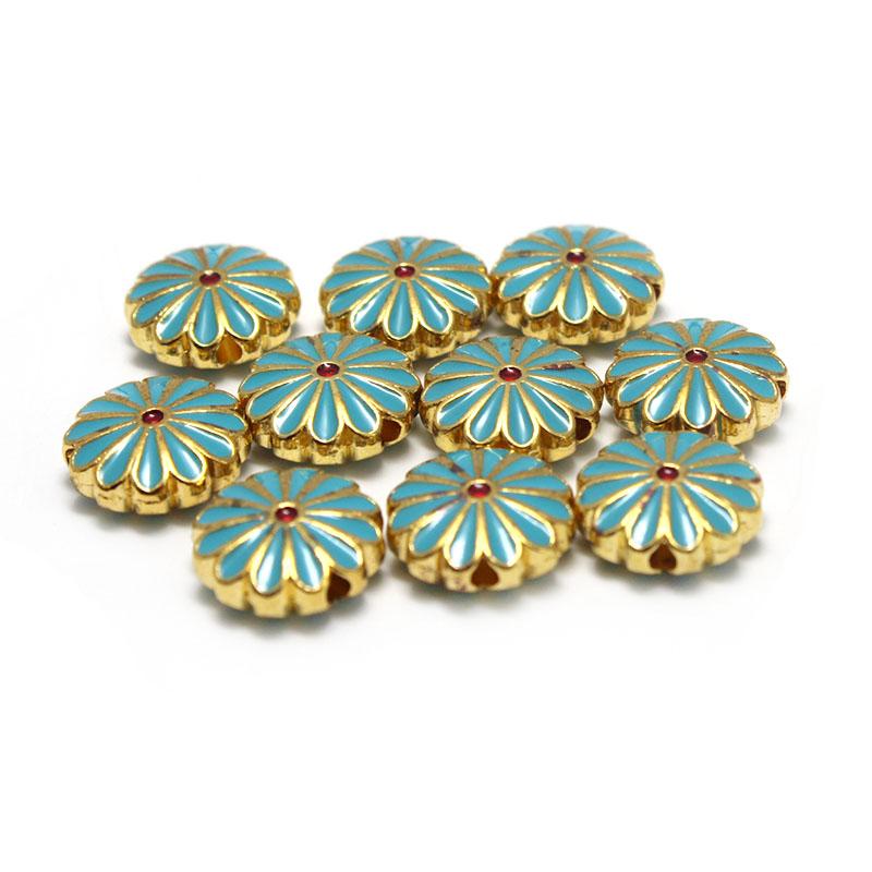 10pcs Copper Metal Drop Oil Flower Spacer Beads Charm for Jewelry Making Beads Accessories fit Earrings Bracelet DIY Accessories
