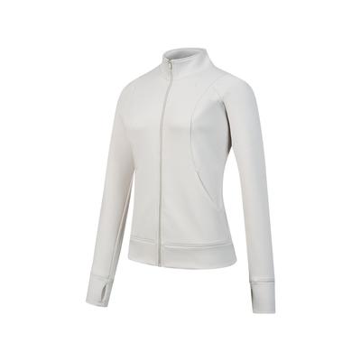 Série Style de Vie Sportif Veste Ample Polyvalente à Col Montant Solide Femmes Veste Blanc Brouillard SC1240108A-WT08