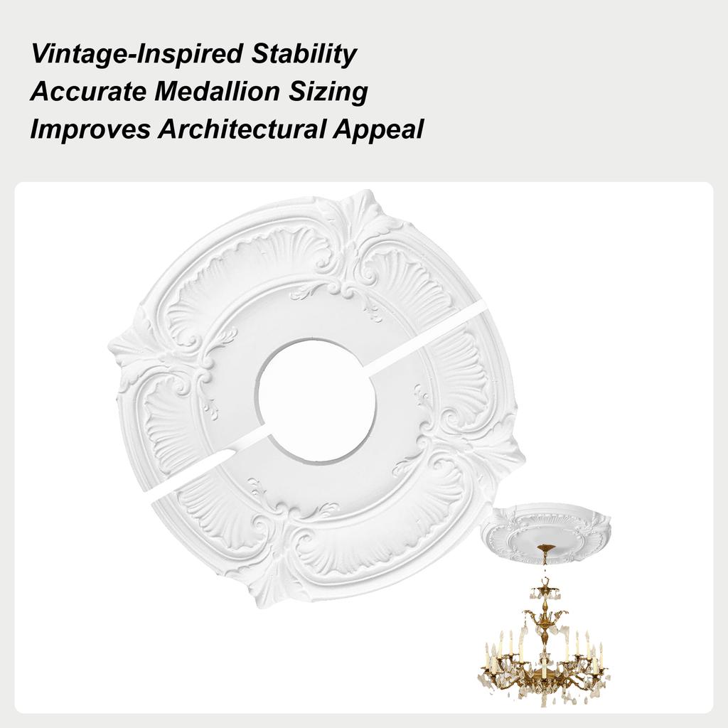 Round Split Medallion PU Decorative Ceiling Fan Light Fixtures Covers Plate Home Ceiling Light Cover For Chandelier Light Covers