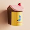 1 Set House Shape No Drill Magnetic Wall Mounted Toothbrush Cup Holder Bathroom Storage