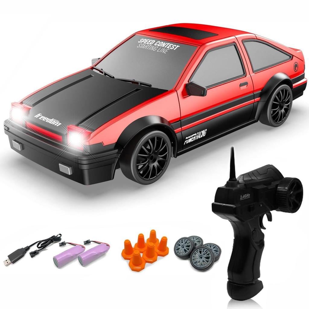 Samochód zdalnie sterowany RC Drift 2.4GHz 1:24 Skala 4WD 15KM/H Szybki Model Pojazdu z Oświetleniem LED Drifting Opony Wyścigi Sportowe Zabawka