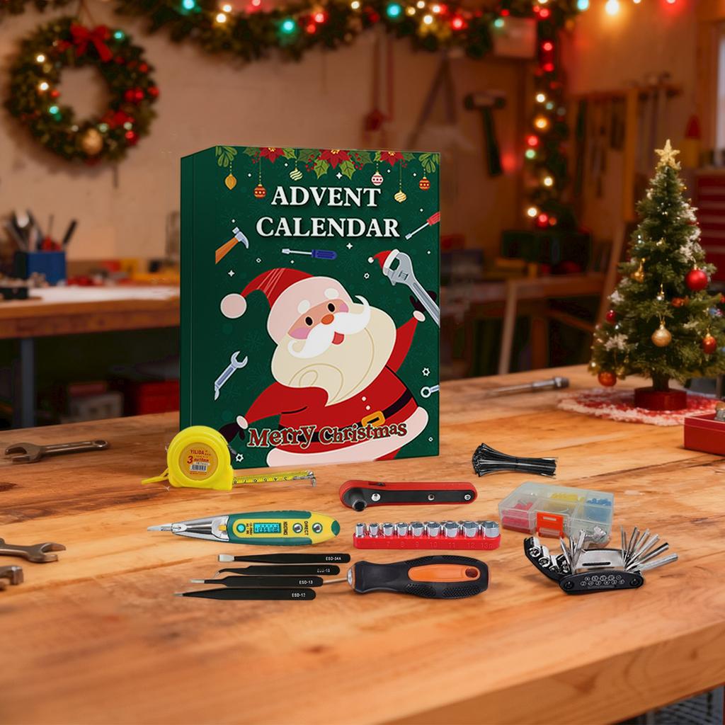 24-Piece Christmas 3D Countdown CalendarFix Tools Accessory Set (24 Fix Tools)