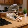 Kitchen Pot Lid Storage Rack Multifunctional Stainless Steel Pot Lid Holder With Drain Tray Kitchen Storage Rack