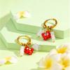 Stainless Steel Vintage Hoop Earrings for Women Natural Stone Drop Dangle Charm Earrings Gold Plated Earring Unique Jewelry Gift