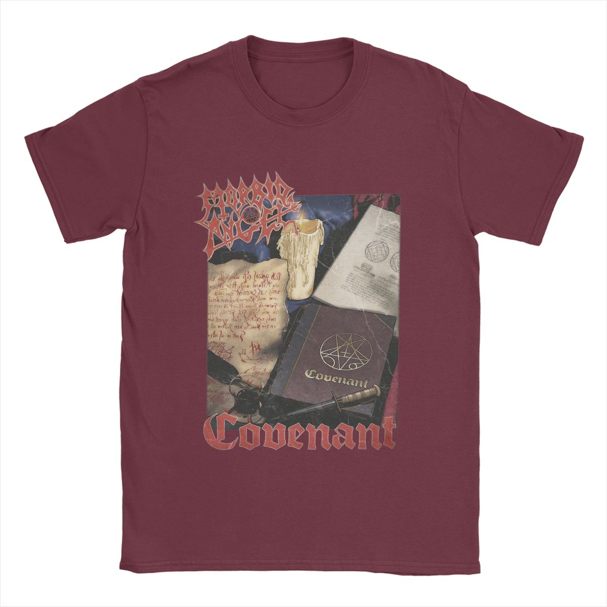 

Мужская футболка Morbid Angel Band Creative Tees Футболки с коротким рукавом и круглым воротом 100% хлопок 5XL Одежда XXXXXL бордовый