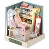 Mini casă de păpuși în miniatură Kit de bricolaj pentru casă mică, jucării de cameră, puzzle din lemn, artizanat, decorațiuni pentru dormitor, cu mobilier, casă de păpuși