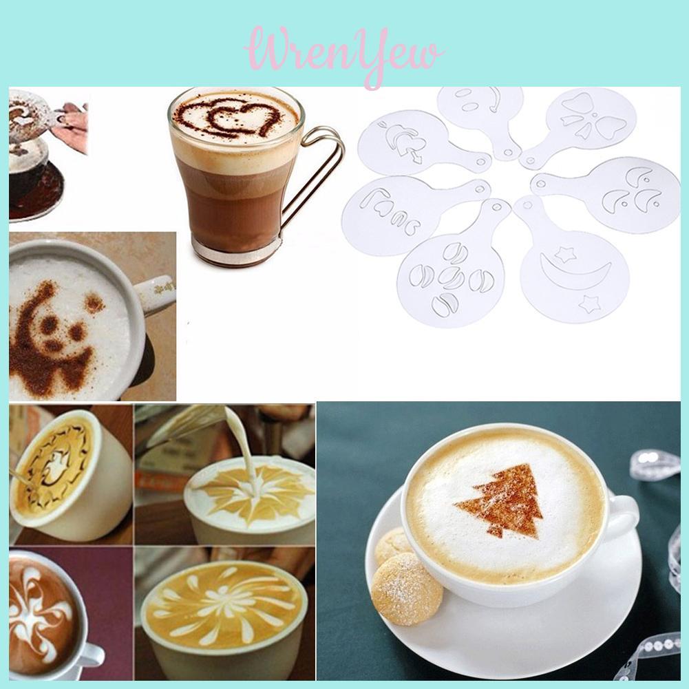 Durable Plastic Coffee Stencil Set 16 Pieces Modern Simple Design For Latte Art
