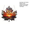 Maple Leaf Sun Catcher Sunset Hanging Decoration Stained Glass Style Acrylic Ornament for Bedroom Kitchen Window Balcony