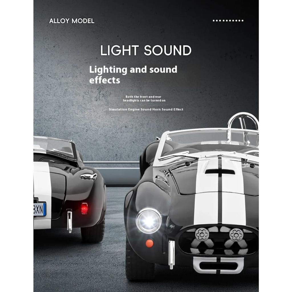 1/22 Ford Cobra Convertible Supercar Alloy Model, Exquisite Desktop Ornaments, The Best Collection for Car Model Enthusiasts