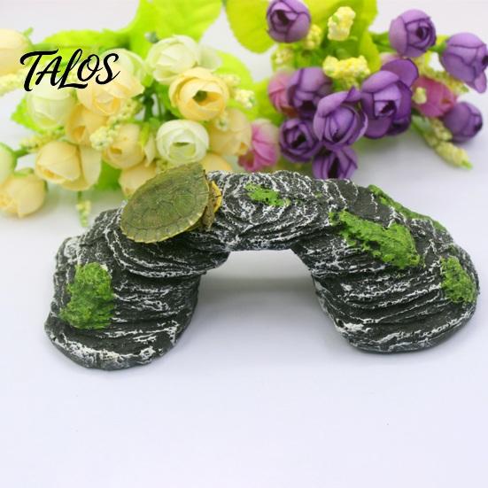 Aquarium Turtle Accessory Basking Platform, Rock Look Resin Baby Tortoise Climbing Ramp, Non-toxic Dock Arched Reptiles Resting Terrace for