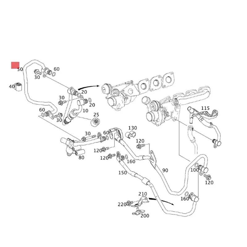 A2782000851 2782000851 Turbocharger Coolant Line for Mercedes Benz ML 500/550 4MATIC / GLE 500/550 4MATIC