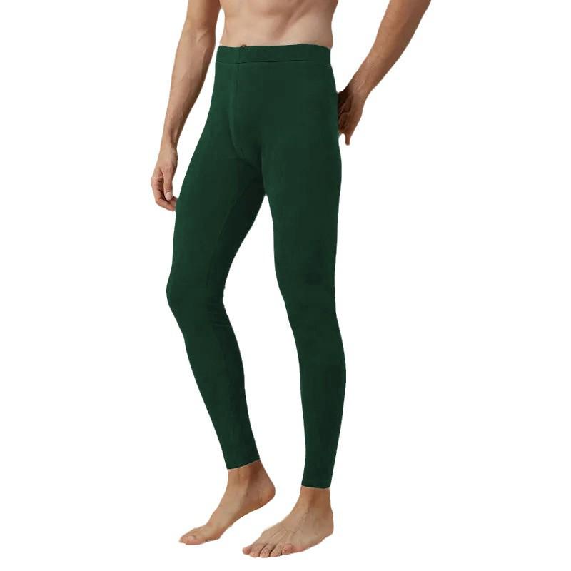 Pantaloni bărbați cu talie medie, din catifea dublă față-verso, călduroși - Pantaloni termoizolanți de bază pentru toamnă-iarnă