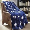 Coperta in Flanella a Stelle Blu e Bianche Coperta per Aria Condizionata per Tutte le Stagioni Divano Salotto Misura King Queen