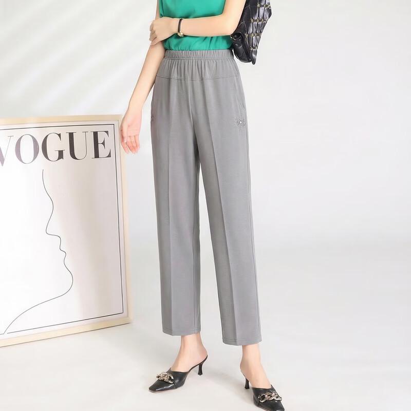 Women's Spring Summer Plus Size Elastic Waist Pants