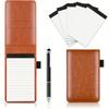 Compact Notitieblok Houder Bundel met Pen - 50 Pagina's Elk, Mini Reis Kunstleer Dagboek voor School, Werkplekken, Eetgelegenheden - Back-To-School Essentieel