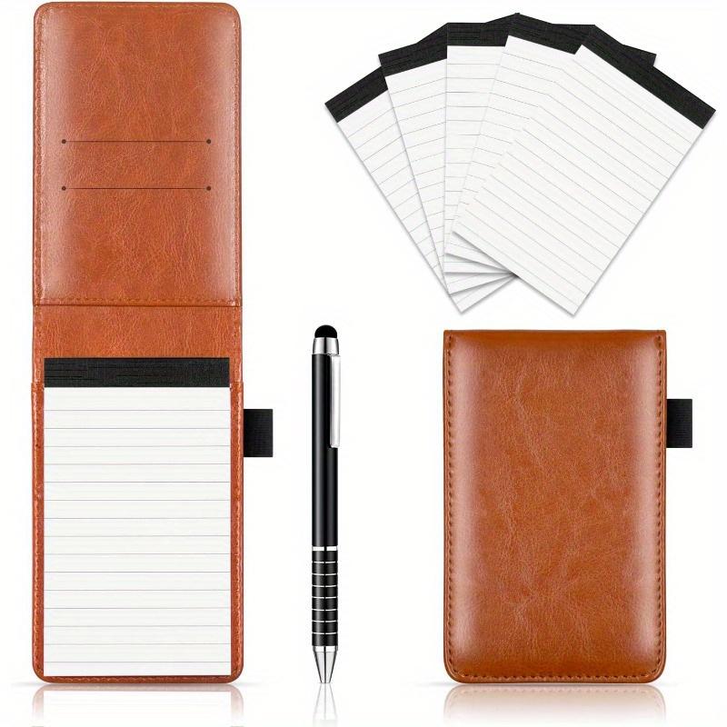 Compact Notitieblok Houder Bundel met Pen - 50 Pagina's Elk, Mini Reis Kunstleer Dagboek voor School, Werkplekken, Eetgelegenheden - Back-To-School Essentieel