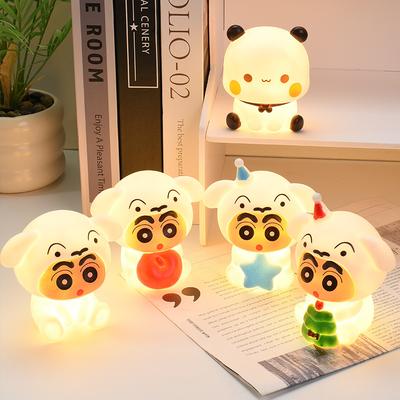 Animation Crayon Shin-Chans Patting Small Night Lamp Plush Light Eye -Protecting Bedroom Bedside Charging Small Nigh Decoration Piece Presents
