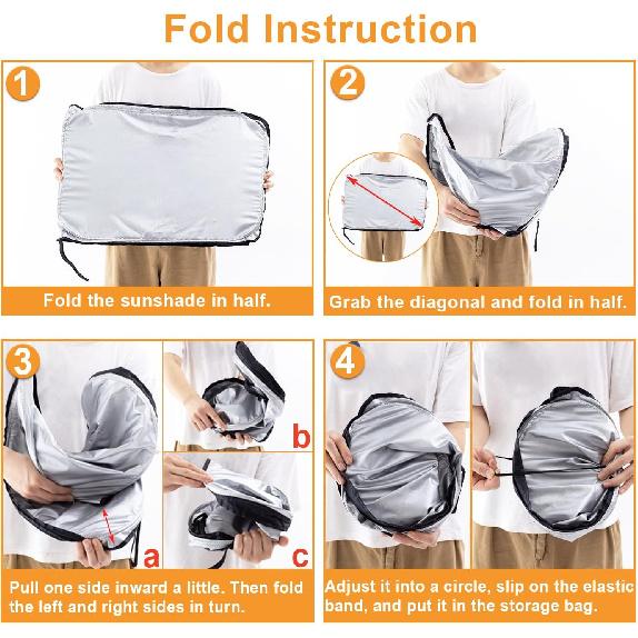 PIMCAR Windshield Sun Shade For Ford F150 -2025 | Premium 310T Reflective UV & Heat Protection |  Fit Foldable Sunshade With Storage Pouch, Dashboard