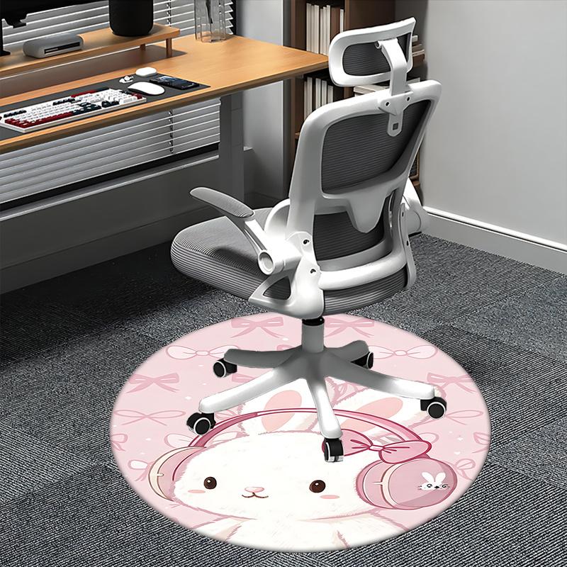 

Cute Bunny Office Carpet Chair Mats, Pink Bowknot Design, Cute Rabbit Decor for Home Office, Gift Idea for & Adults1118124a 80cm by 80cm