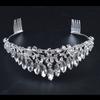 Coroană de Mireasă Delicată Vintage Culoare AB Aliaj Tiara de Mireasă Baroc Simplă Bentiță de Prințesă Strasuri Tiare Semi-Rotunde Piepteni
