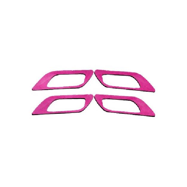 Inner Door Handle Decor Frame Cover 4PCS For Honda Fit/Jazz 2014- Pink Suede